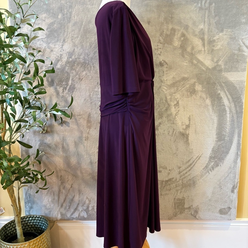 Chaps Elegant Formal Stretch Ruched Wmn’s Dress Sz XL - Picture 4 of 10